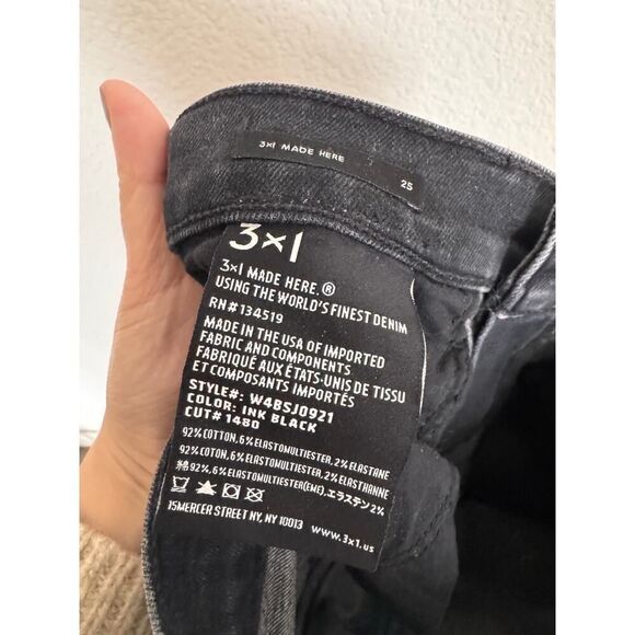 3 x 1 high waist dark wash skinny jeans black 25” - Picture 6 of 6